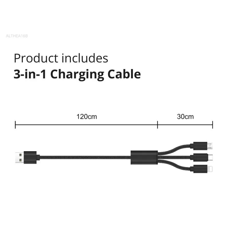 Conceptronic 2-port 33W GaN USB PD nabíjačka s 3-in-1 nabíjacím káblom, USB-C x 1, USB-A x 1, QC 3.0, PPS