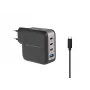 Conceptronic 4-port 100W GaN USB PD nabíjačka s USB-C nabíjacím káblom, USB-C x 3, USB-A x 1, QC 3.0, PPS