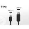 Conceptronic 4-port 100W GaN USB PD nabíjačka s USB-C nabíjacím káblom, USB-C x 3, USB-A x 1, QC 3.0, PPS