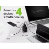 Conceptronic 4-port 100W GaN USB PD nabíjačka s USB-C nabíjacím káblom, USB-C x 3, USB-A x 1, QC 3.0, PPS