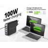 Conceptronic 4-port 100W GaN USB PD nabíjačka s USB-C nabíjacím káblom, USB-C x 3, USB-A x 1, QC 3.0, PPS