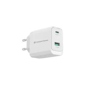 Conceptronic ALTHEA20W45 2-port 45W GaN USB PD nabíjačka, USB-C x 1, USB-A x 1, QC 3.0, PPS, PD 3.0