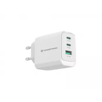 Conceptronic ALTHEA21W65 3-port 65W GaN USB PD nabíjačka, USB-C x 2, USB-A x 1, QC 3.0, PPS, PD 3.0
