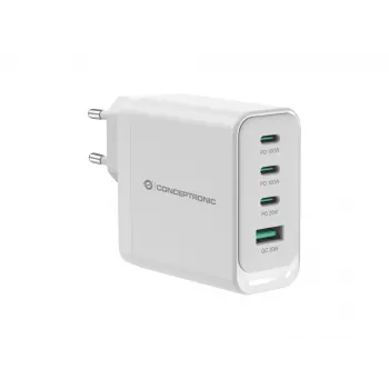 Conceptronic ALTHEA22W100 4-portová 100W GaN USB PD nabíjačka, USB-C x 3, USB-A x 1, QC 3.0, PPS, PD 3.0