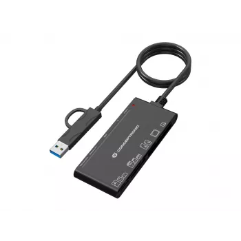 7-in-1 čítačka kariet CONCEPTRONIC BIAN10B — USB 3.2 Gen 1 Type-A/Type-C, CF/MMC/MS/SD/MicroSD/xD, čierna