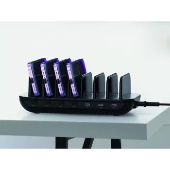 Conceptronic OZUL07B 160W 7-portová USB PD nabíjacia stanica, USB-C x 7, PD 3.0