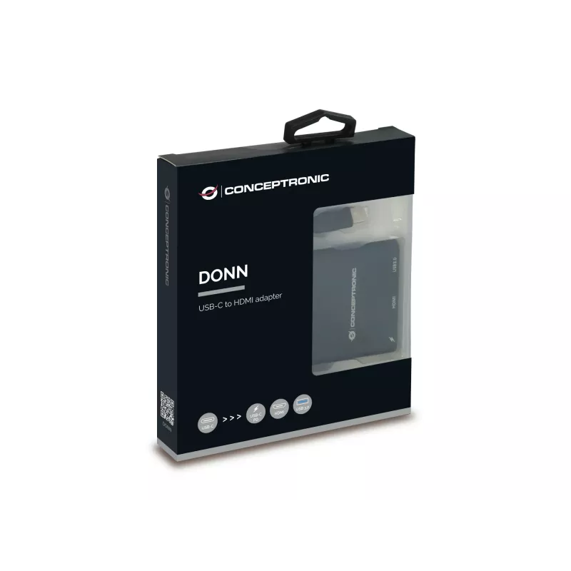 Conceptronic DONN01B dokovacia stanica/portový replikátor pre notebook USB 3.2 Gen 1 (3.1 Gen 1) Type-C čierna