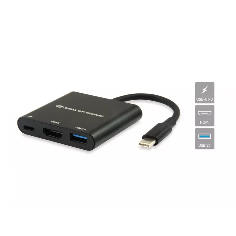 Conceptronic DONN01B dokovacia stanica/portový replikátor pre notebook USB 3.2 Gen 1 (3.1 Gen 1) Type-C čierna