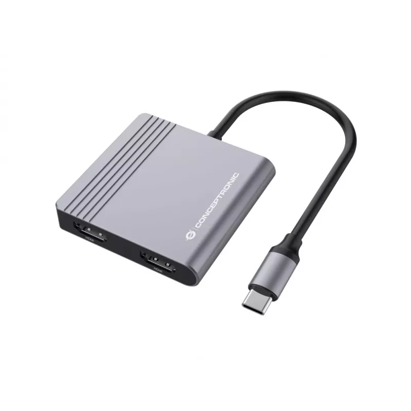 Conceptronic DONN13G dokovacia stanica/portový replikátor pre notebook káblová USB 3.2 Gen 1 (3.1 Gen 1) Type-C sivá