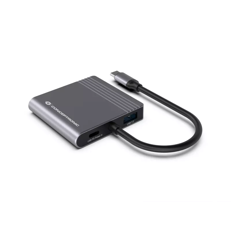 Conceptronic DONN13G dokovacia stanica/portový replikátor pre notebook káblová USB 3.2 Gen 1 (3.1 Gen 1) Type-C sivá