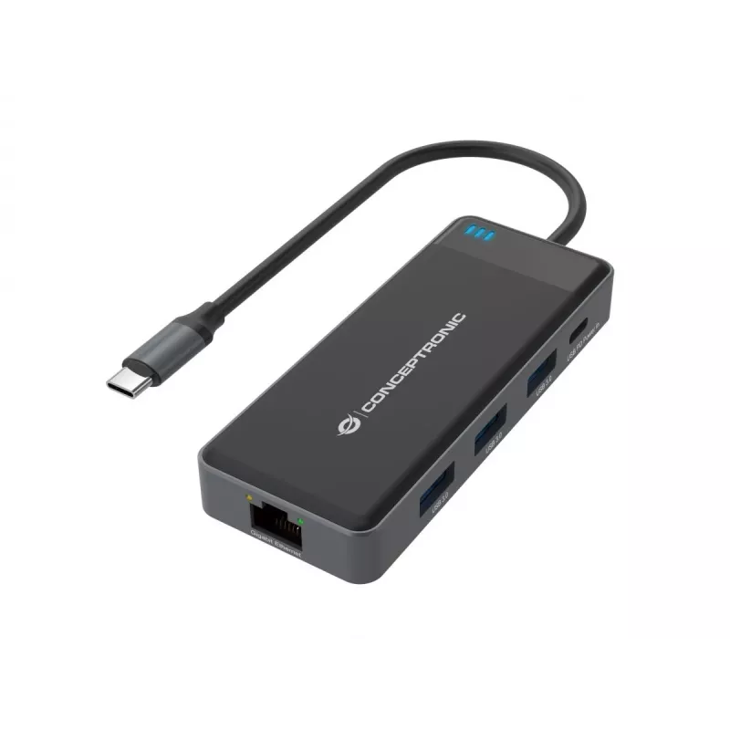Conceptronic DONN14G dokovacia stanica/portový replikátor pre notebook káblová USB 3.2 Gen 1 (3.1 Gen 1) Type-C sivá