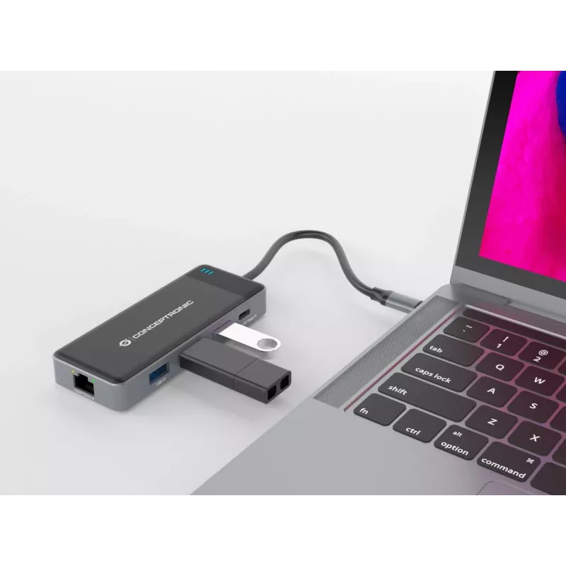 Conceptronic DONN14G dokovacia stanica/portový replikátor pre notebook káblová USB 3.2 Gen 1 (3.1 Gen 1) Type-C sivá