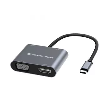 Conceptronic DONN16G káblová USB 3.2 Gen 1 Type-C sivá 100W 4K Ultra HD