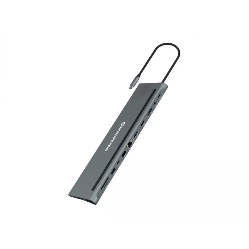 Conceptronic DONN17G dokovacia stanica/portový replikátor pre notebook káblová USB 3.2 Gen 1 (3.1 Gen 1) Type-C sivá