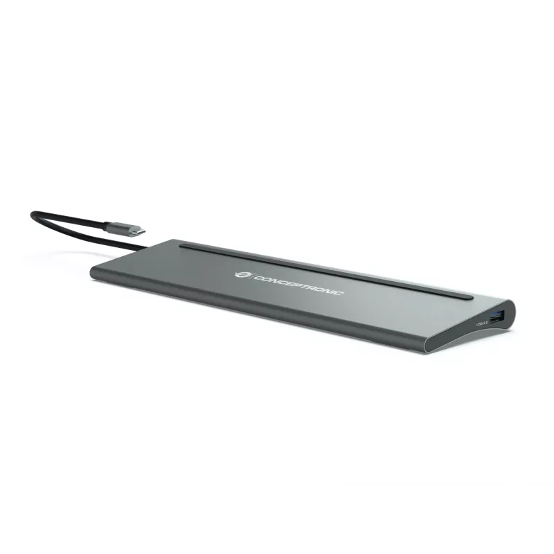 Conceptronic DONN17G dokovacia stanica/portový replikátor pre notebook káblová USB 3.2 Gen 1 (3.1 Gen 1) Type-C sivá