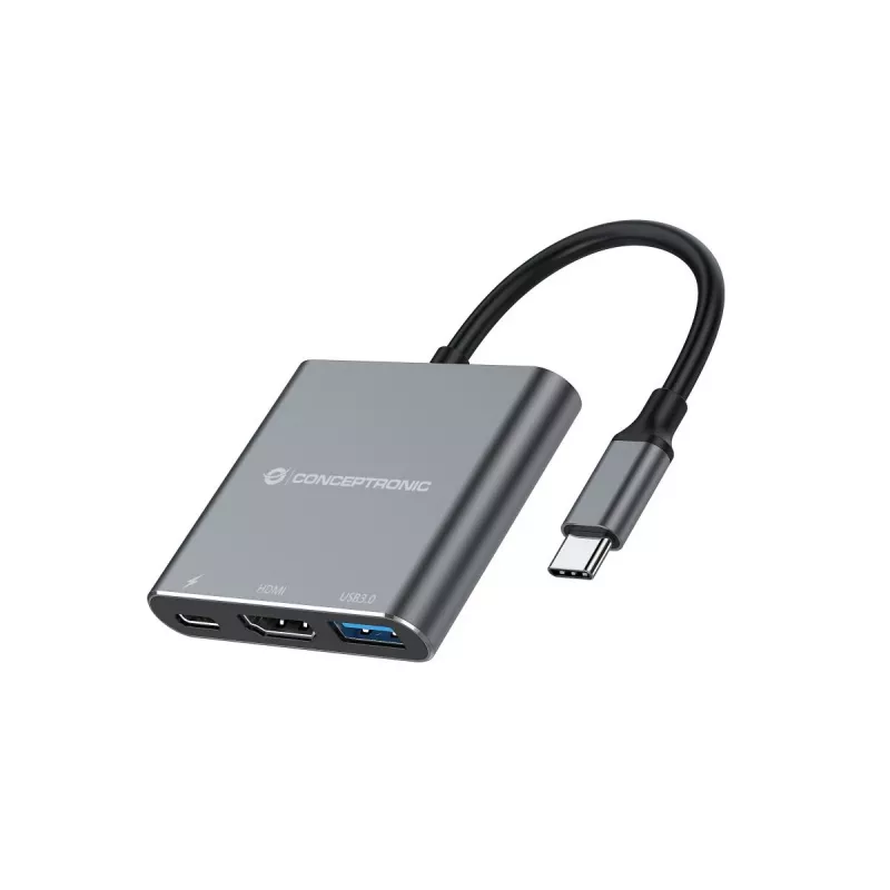 Conceptronic DONN18G 3-in-1 USB 3.2 Gen 1 dokovacia stanica, HDMI, USB 3.0, 100W USB PD