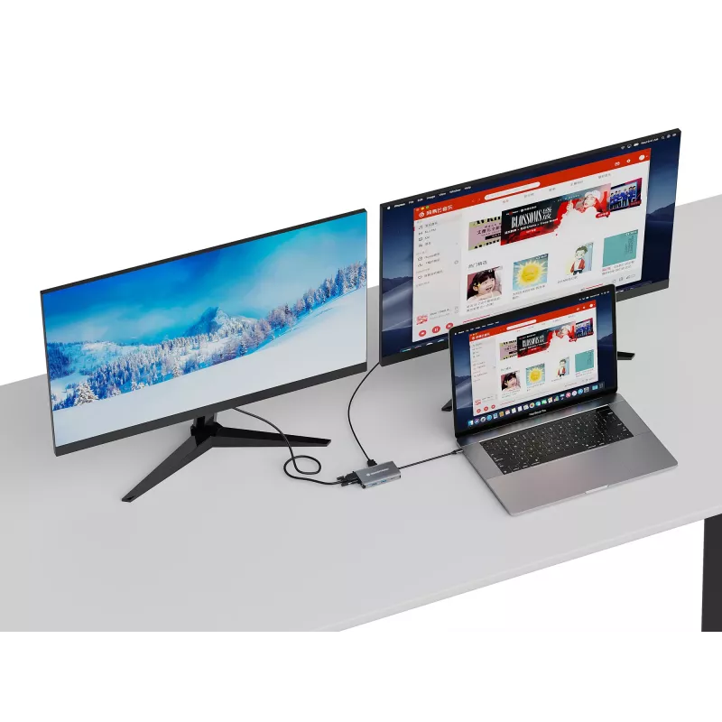 Conceptronic DONN21G dokovacia stanica/portový replikátor pre notebook káblová USB 3.2 Gen 1 (3.1 Gen 1) Type-C sivá