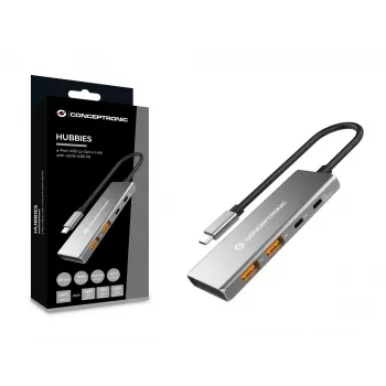 Conceptronic HUBBIES15G rozbočovač USB 3.2 Gen 2 (3.1 Gen 2) Type-C 10000 Mbit/s sivý