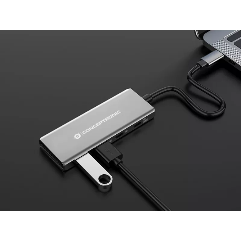Conceptronic HUBBIES15G rozbočovač USB 3.2 Gen 2 (3.1 Gen 2) Type-C 10000 Mbit/s sivý