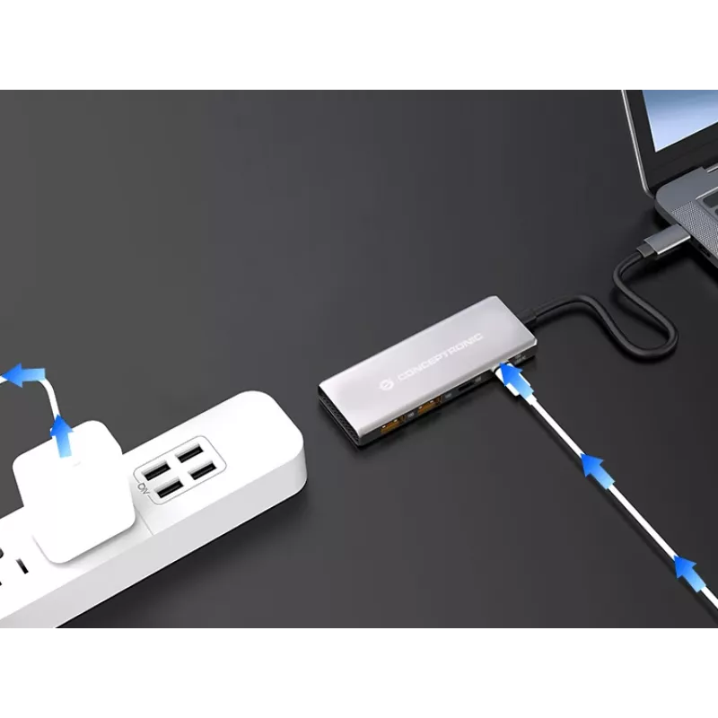 Conceptronic HUBBIES15G rozbočovač USB 3.2 Gen 2 (3.1 Gen 2) Type-C 10000 Mbit/s sivý