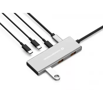 Conceptronic HUBBIES17G rozbočovač USB 3.2 Gen 2 (3.1 Gen 2) Type-C 10000 Mbit/s sivý