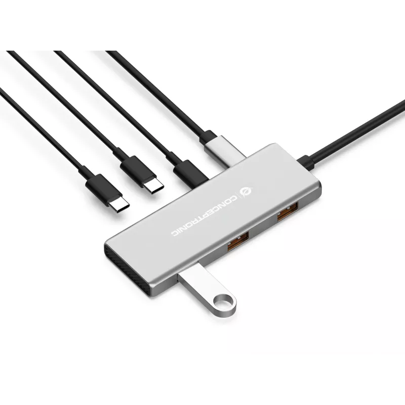 Conceptronic HUBBIES17G rozbočovač USB 3.2 Gen 2 (3.1 Gen 2) Type-C 10000 Mbit/s sivý