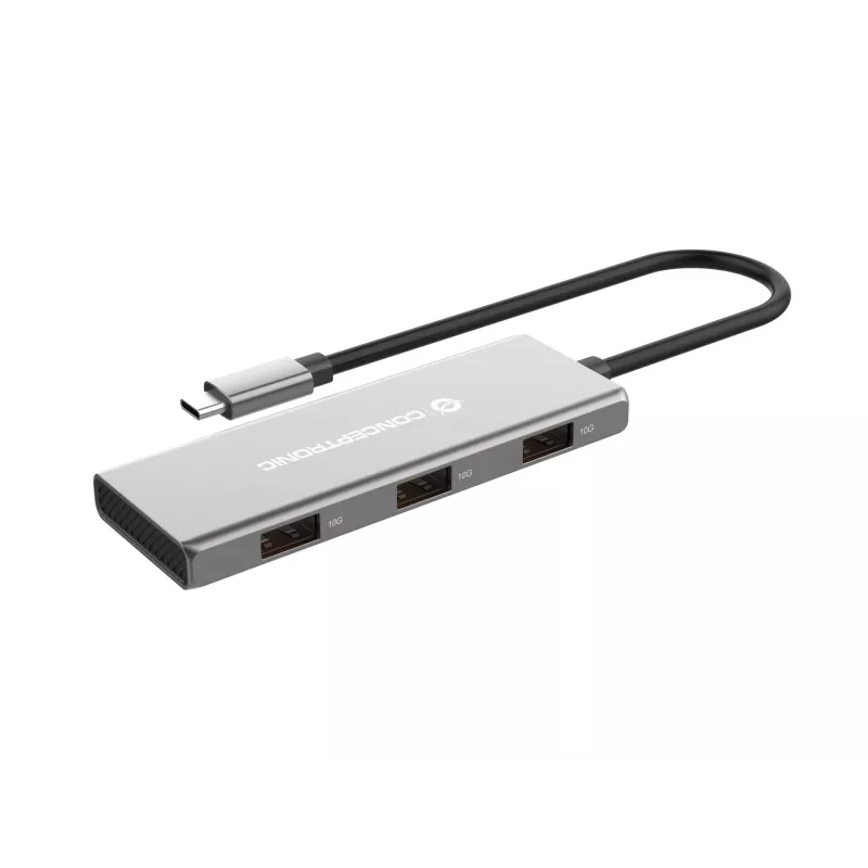 Conceptronic HUBBIES17G rozbočovač USB 3.2 Gen 2 (3.1 Gen 2) Type-C 10000 Mbit/s sivý