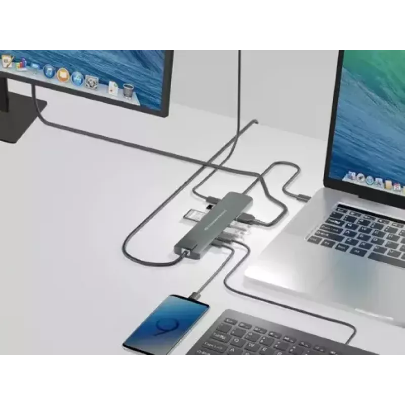 Conceptronic DONN 9-in-1 multifunkčný USB hub adaptér