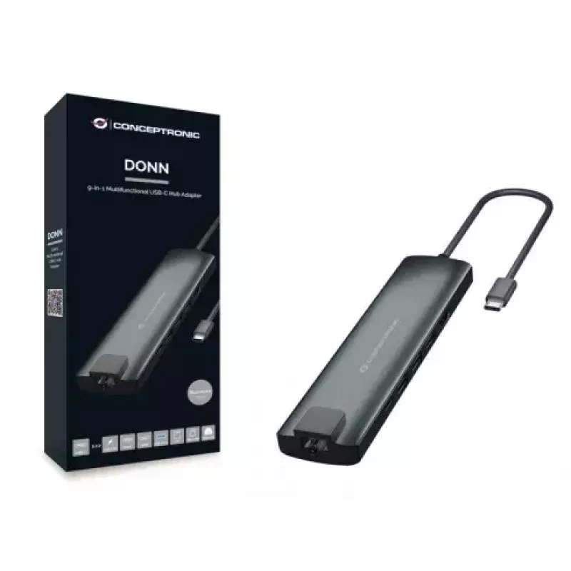 Conceptronic DONN 9-in-1 multifunkčný USB hub adaptér