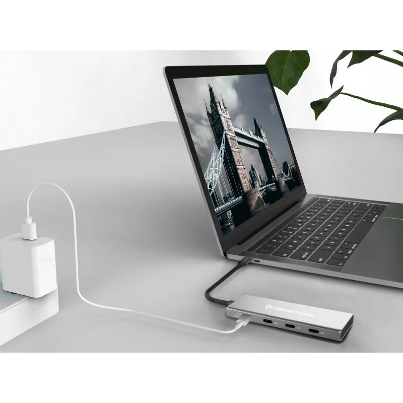 Conceptronic HUBBIES16G rozbočovač USB 3.2 Gen 2 (3.1 Gen 2) Type-C 10000 Mbit/s sivý