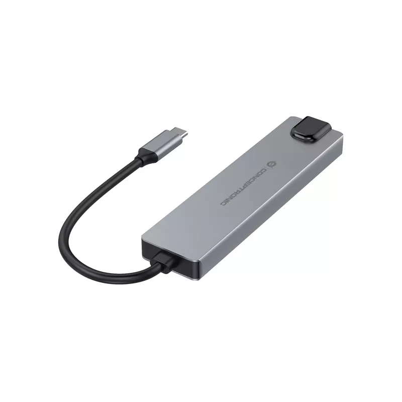 Conceptronic DONN29G 6-in-1 USB 3.2 Gen 2 dokovacia stanica, 4K60Hz HDMI, USB-A 10Gbps x 2, USB-C 10Gbps, GbE LAN, 140W USB PD 3.1