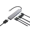 6-in-1 USB 3.2 Gen 1 dokovacia stanica CONCEPTRONIC DONN33G HDMI, 2×USB-A 5Gbps, 2×USB-C 5Gbps, 100W USB PD, strieborná