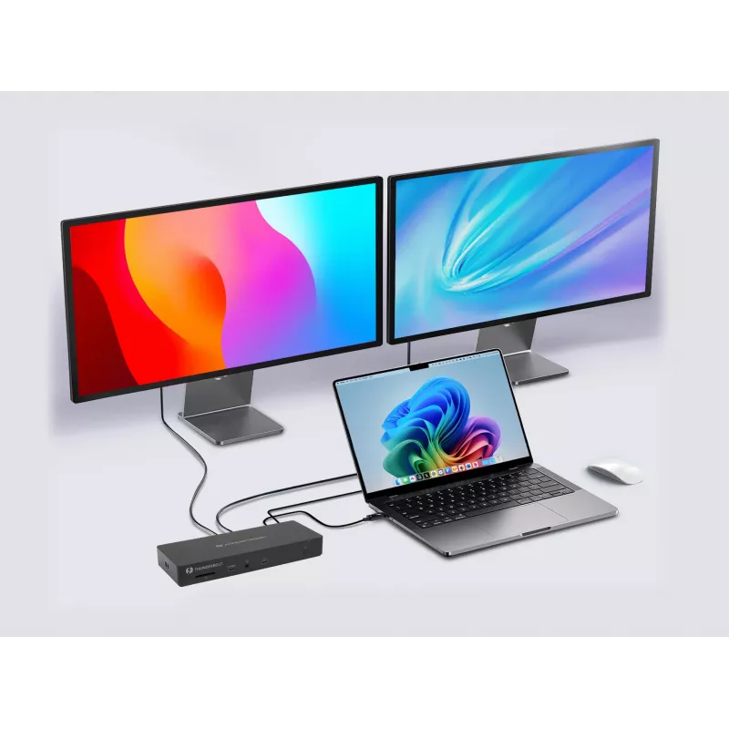 Conceptronic DONN30B dokovacia stanica Thunderbolt 4 13 v 1, 40 Gbit/s, 96 W, HDMI, 2x USB-A, USB-C, LAN 2,5GbE, čítačka kariet SD, čierna