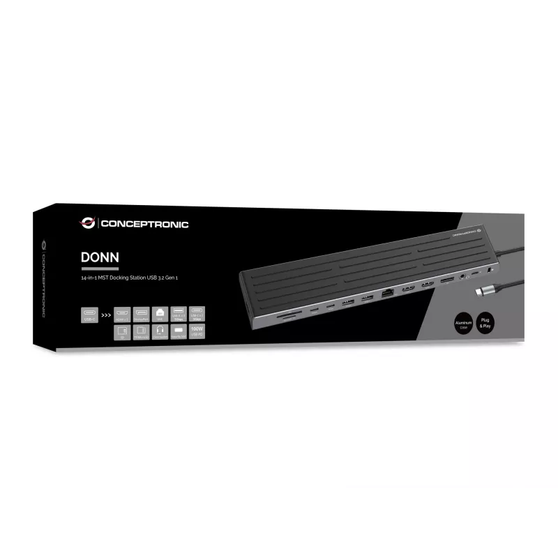 Dokovacia stanica Conceptronic DONN32B 14-in-1 USB 3.2 Gen 1 HDMI DP