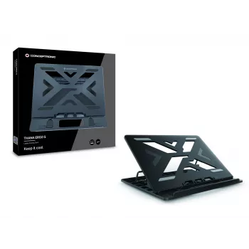 Conceptronic ERGO chladiaci stojan pre notebook stojan na notebook čierny 39,6 cm (15,6 palcov)
