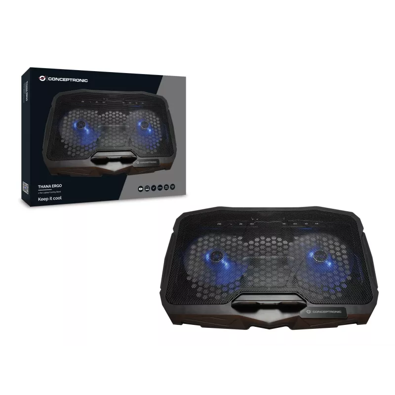 Conceptronic THANA07B chladiaca podložka pre notebook 43,2 cm (17 palcov) čierna