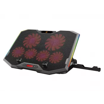 Conceptronic THYIA ERGO herný chladiaci stojan pre notebook so 6 ventilátormi, 43,2 cm (17 palcov), 6 ks, tlačidlá, sivý, modrý, zelený, červený, Čína