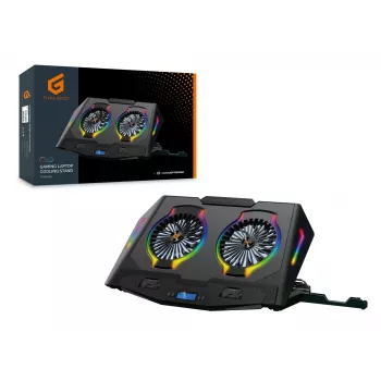 Conceptronic THYIA ERGO herný chladiaci stojan pre notebook s 2 ventilátormi, 43,2 cm (17 palcov), 2 ks, tlačidlá, čierny, modrý, zelený, červený, Čína