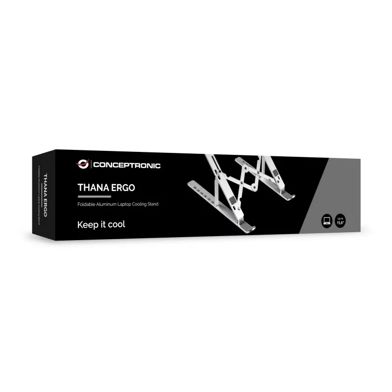 Conceptronic THANA04S ERGO skladací chladiaci stojan pre notebook z hliníka