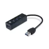 USB hub Conceptronic HUBBIES 4-portový USB 3.0 hub s USB-C OTG adaptérom