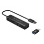 Conceptronic 4-portový USB 3.0 hliníkový hub s adaptérom USB-C na USB-A