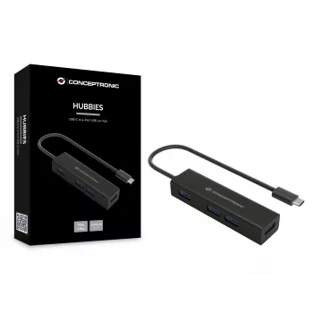 Conceptronic HUBBIES USB-C na 4-portový USB 3.0 hub