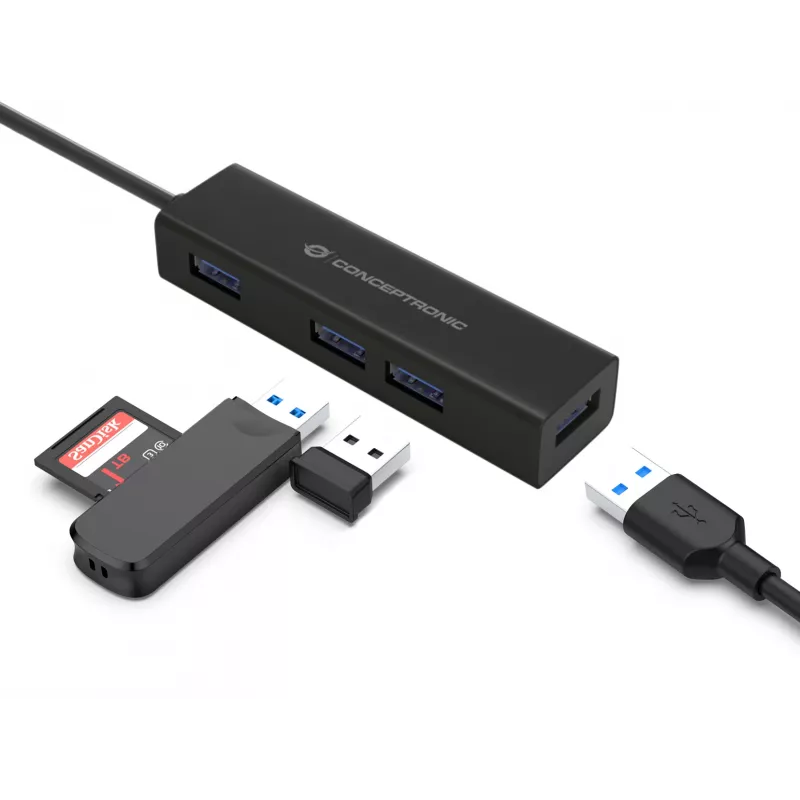 Conceptronic HUBBIES USB-C na 4-portový USB 3.0 hub