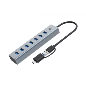 Conceptronic HUBBIES21GP 7-portový USB 3.0 hub s napájacím zdrojom, 5 Gbit/s, USB-A x 7