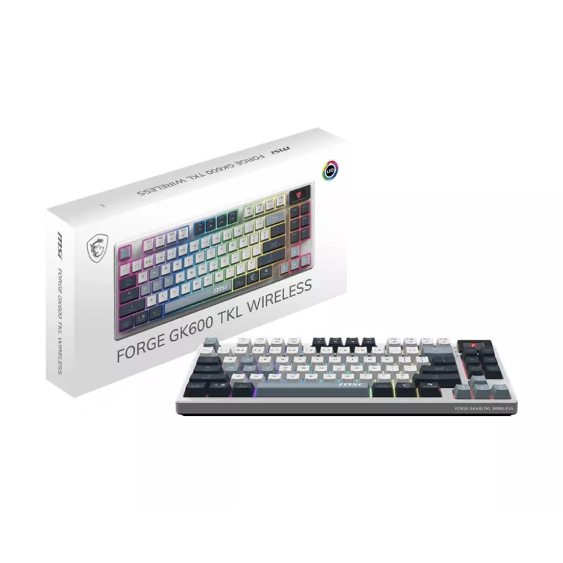 MSI Forge GK600 TKL Wireless Sky Herná klávesnica, rozloženie DE (QWERTZ)
