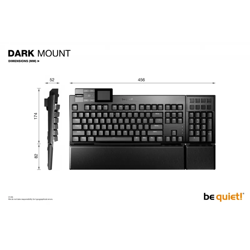 be quiet! Dark Mount Silent Tactile DE ISO klávesnica herná USB QWERTZ nemecká čierna