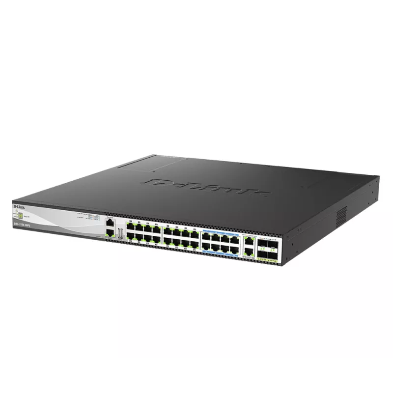 D-Link DMS-3130-30PS sieťový switch Managed L3 2.5G Ethernet (100/1000/2500) Power over Ethernet (PoE) 1U čierny