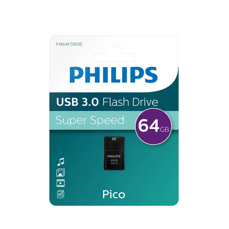 Philips Pico Edition 3.0 USB kľúč 64 GB USB Type-A 3.2 Gen 1 (3.1 Gen 1) čierny