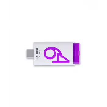 Philips Click USB flash disk 64 GB USB Type-C 3.2 Gen 1 (3.1 Gen 1) fialový, biely