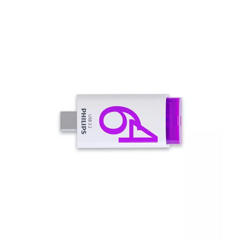 Philips Click USB flash disk 64 GB USB Type-C 3.2 Gen 1 (3.1 Gen 1) fialový, biely